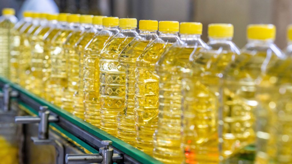 Bottles of edible oil