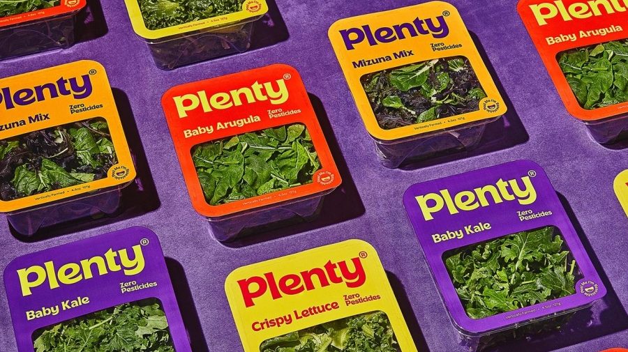 Vertical Farming startup Plenty salad leaves in boxes