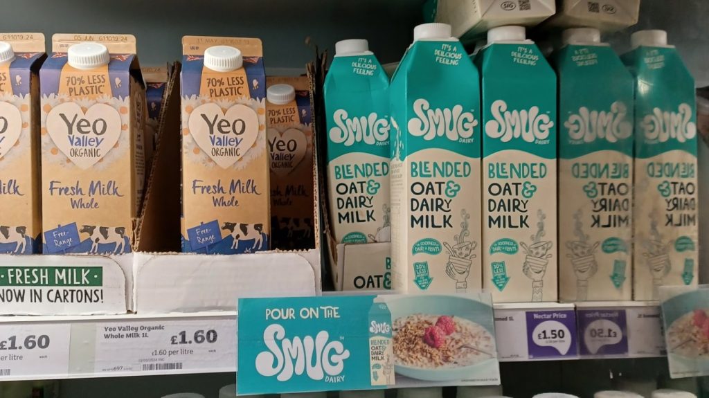 Smug Dairy blended milk on sale in Sainsbury’s